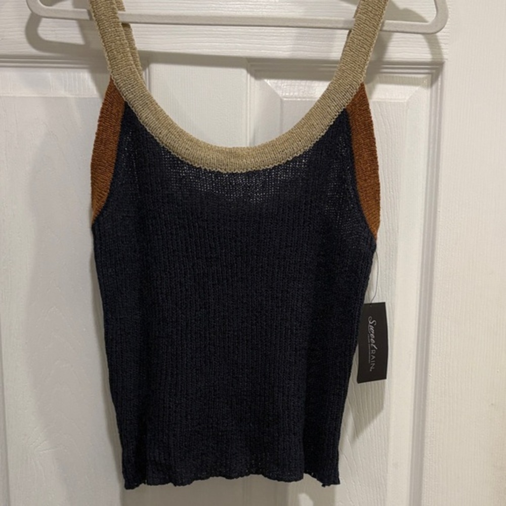 Sweet Rain Black and Tan Tank Top